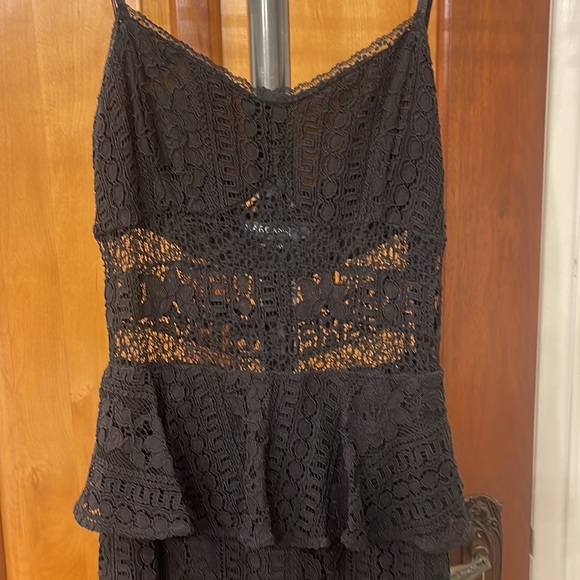 MARCIANO BLACK LACE MIDI DRESS - Picture 4 of 7